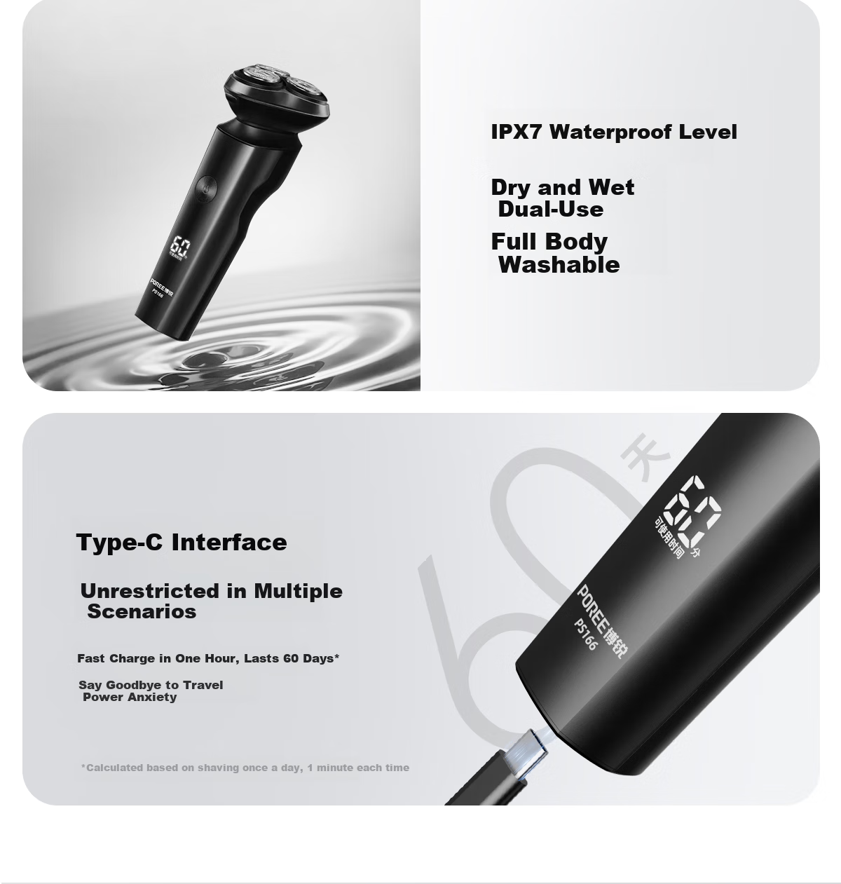 FLYCO Electric Shaver for Men, Beard Trimmer with Gift Box Set for Boyfriend Or Husband, Confession Gift, Birthday Present for Men, Bo Rui PS166 10