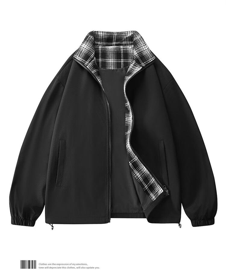 NASA GISS Men's Jacket, Trendy Spring And Autumn Korean Style, Youth Stand-Collar Loose Casual Windproof Warm Coat for Men, Apricot Color, Size L 10