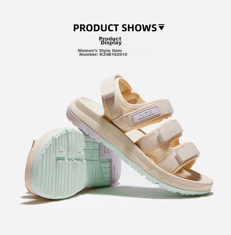 CAMEL Velcro Contrast Color Beach Sandals, Women's Sports Casual Shoes, K24B16L2010, Lavender Purple, Size 38 50
