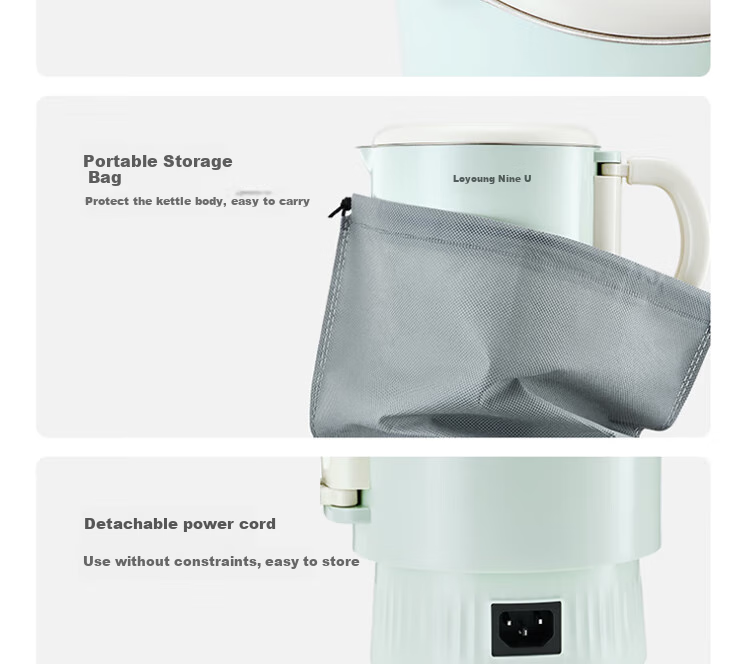 Joyoung Portable Electric Kettle, 1.2L Foldable Pot, 316L Stainless Steel Inner Pot, for Boiling Water, Hot Pot Cooking, Dormitory Use, No Glue Required, K12ED-WZ101 23