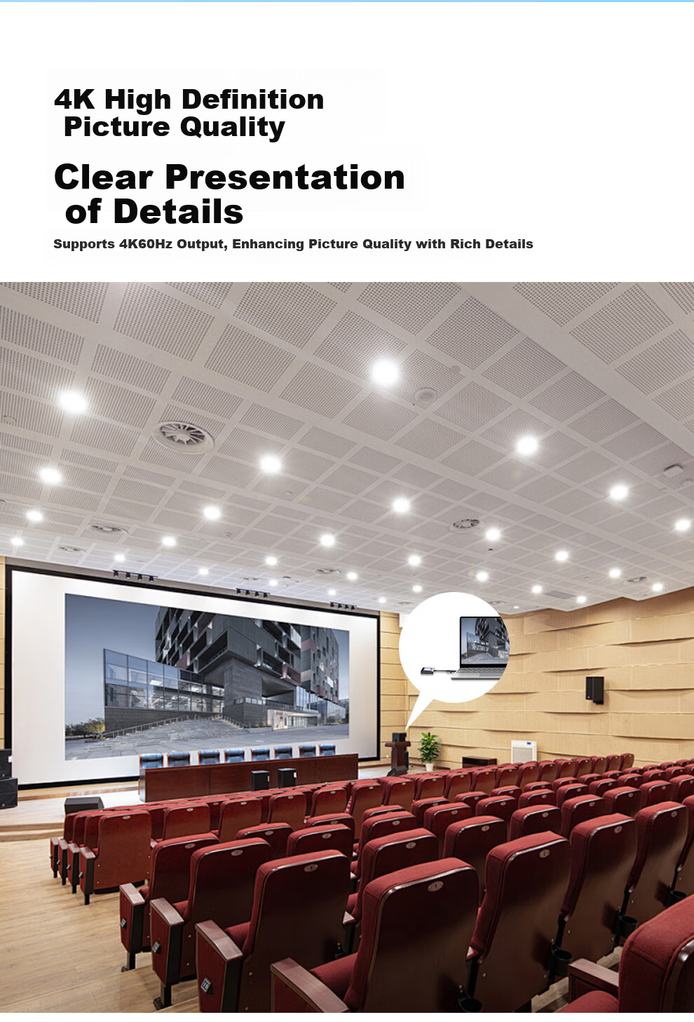 BOEGAM Wireless Screen Mirroring Device for Large TVs And Projectors, Compatible with Smartphones, Tablets, And Computers for Screen Casting, BYOM Application, One Transmitter One Receiver BGOR1000 4