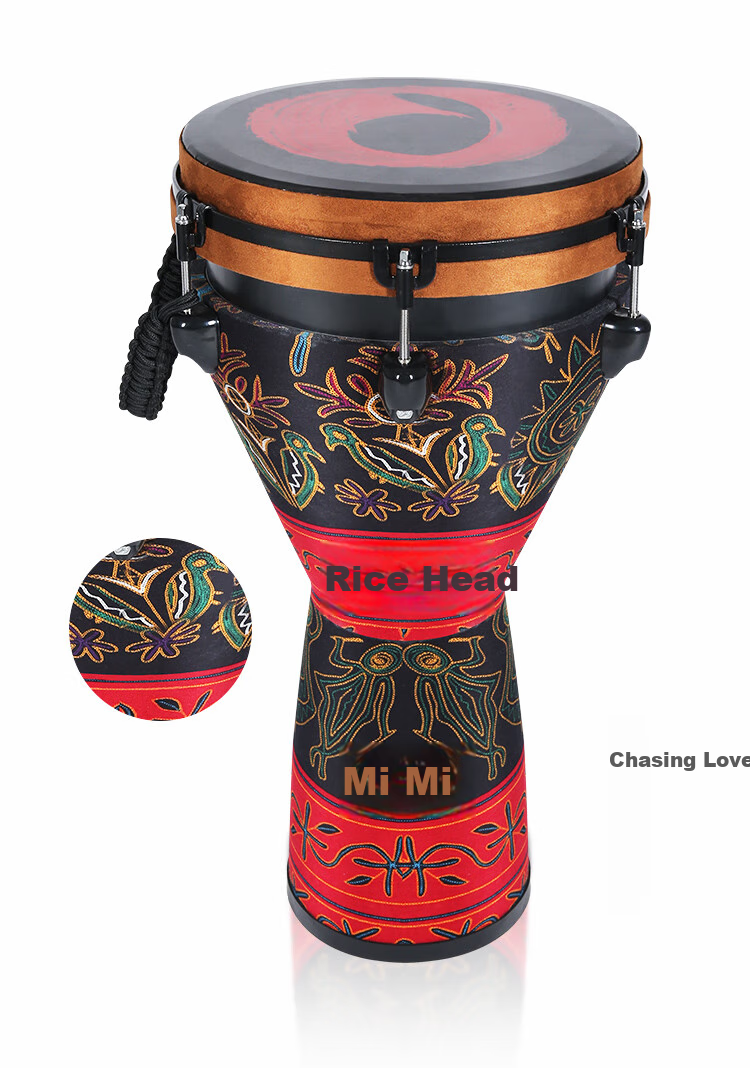 MOSEN 12-Inch Professional African Drum, Carbon Fiber Material Lijiang Hand Drum, Adjustable Tuning Fashion Style, Cosmic Blue 20