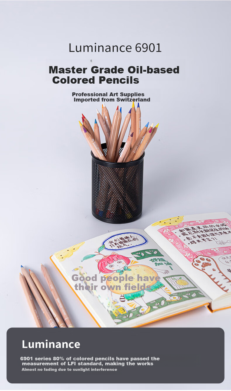 CARAN d'ACHE Swiss Colored Pencils, Single High-Quality Oil-Based Colored Pencils for Hand-Drawn Art, Student Drawing Pencils, Beginner Art Supplies, Colored Core Pencils 6901030 Orange 5-Pack 2