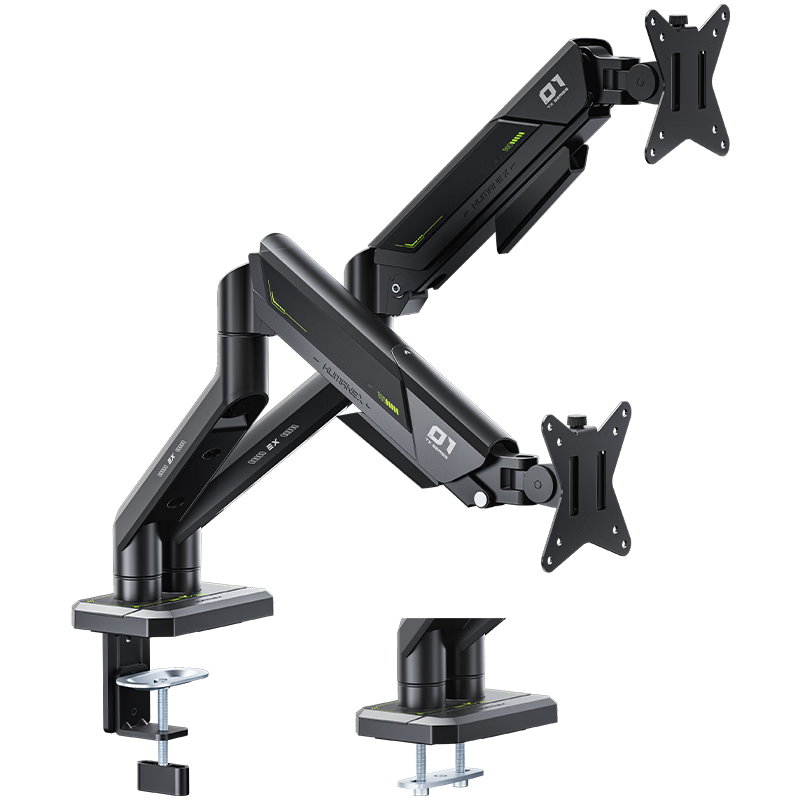 Songneng X Dual Screen Monitor Stand Mechanical Arm Display Screen Bracket Expansion Gaming Screen Stand Computer Riser 17-35 Inch 10KG Compatible TX01-2B-A Matte Black