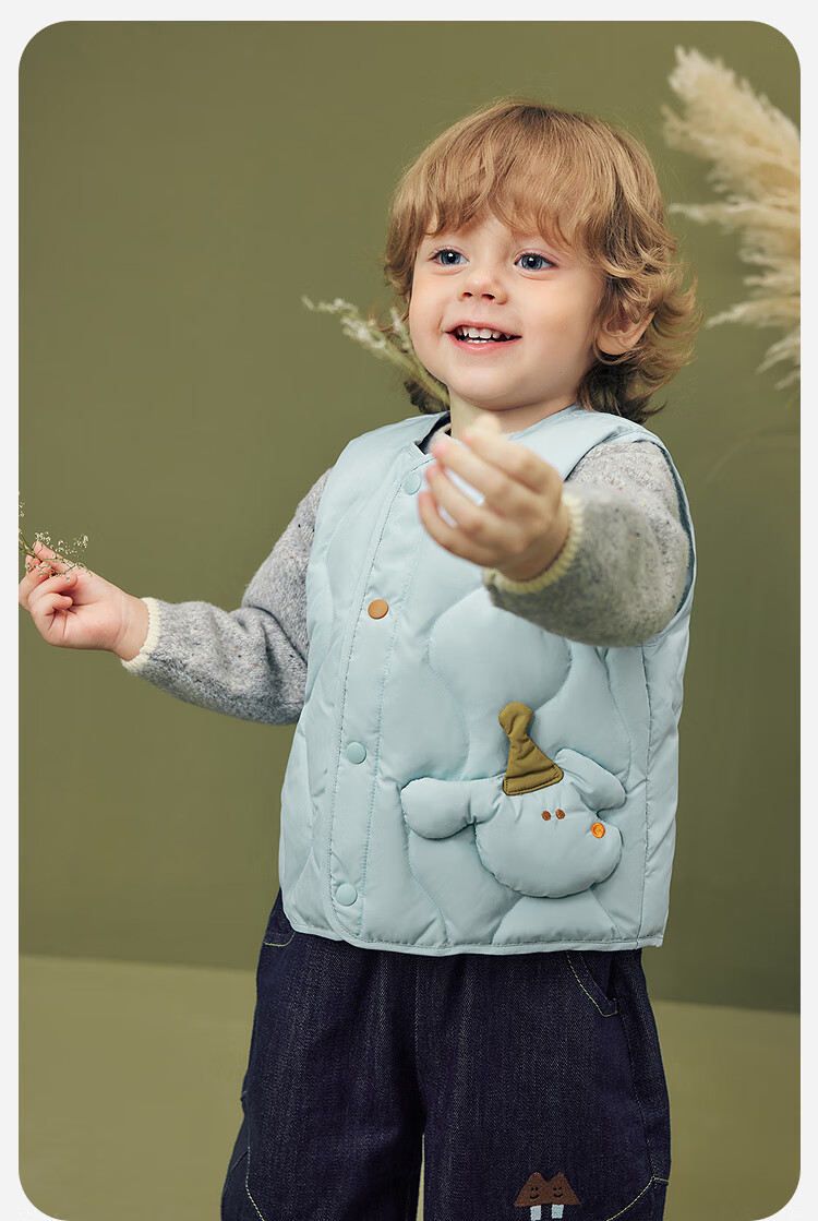 Minibala Kids Unisex Baby Down Vest Waterproof Skin-Friendly Comfortable Warm Winter Jacket 8