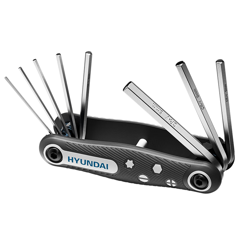 HYUNDAI Folding Metric Hex Key Wrench Set Multi-Functional Torx Hexagon Screwdriver Hex Wrench Full Set