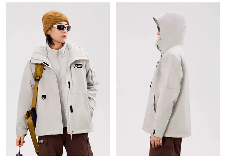 CAMEL Outdoor Waterproof, Windproof And Breathable Jacket for Men And Women, Three-In Fleece-Lined Warm Mountaineering Coat 32