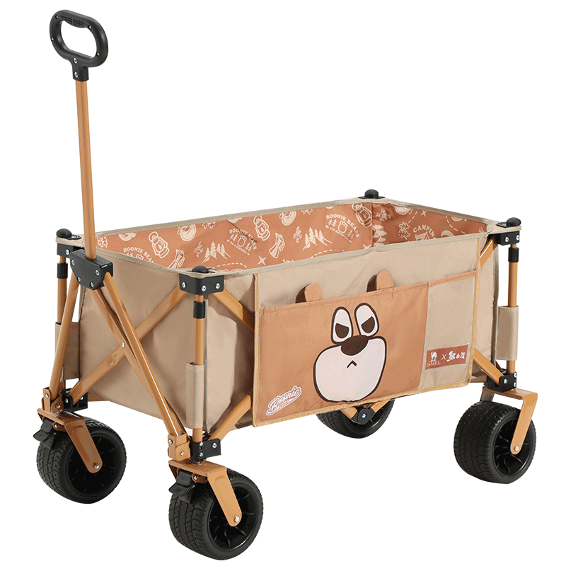 CAMEL [Camel × Boonie Bears] Outdoor Foldable Camping Cart Portable Camp Cart Picnic Cart Child Recliner