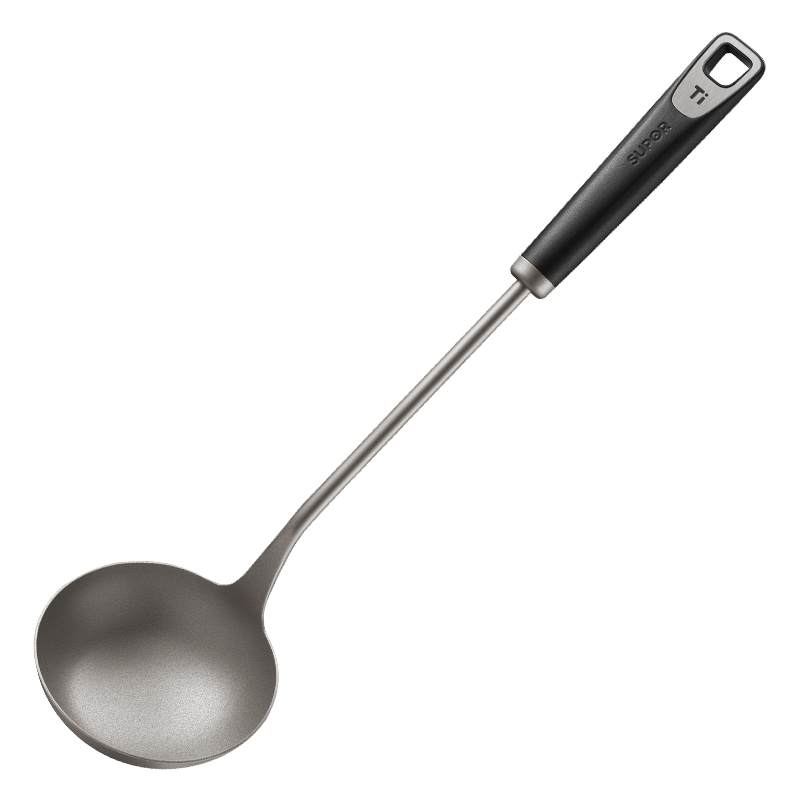 SUPOR 100% Pure Titanium Food Grade Large Soup Ladle Long Handle Thickened Hot Pot Spoon KLB40AX10