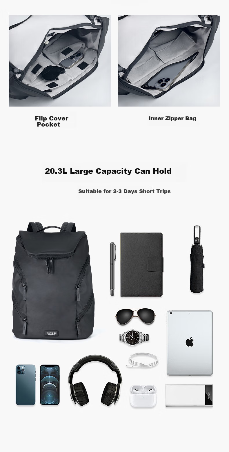 VENQUE Backpack for Men And Women, Large Capacity Lightweight Outdoor Travel Bag, Commuter Business Laptop Bag, College Student Schoolbag 4