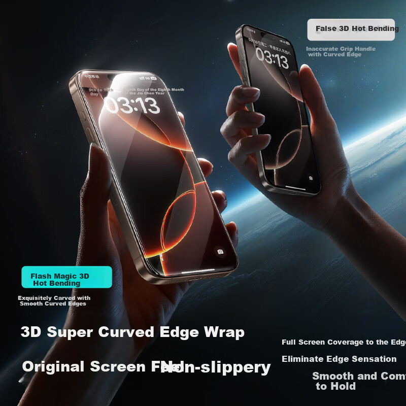 Защитное стекло SmartDevil для Apple iPhone 16 Pro Max, 3D горячее изгибание, ультратонкое 0.18 мм, HD, пыленепроницаемое