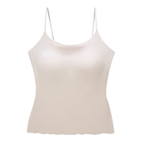 Bandgewoo Camisole for Women with Built-In Bra Pads, Seamless Underwear, Beautiful Back Design, Thin Straps, Anti-Exposure Bralette, Inner Wear