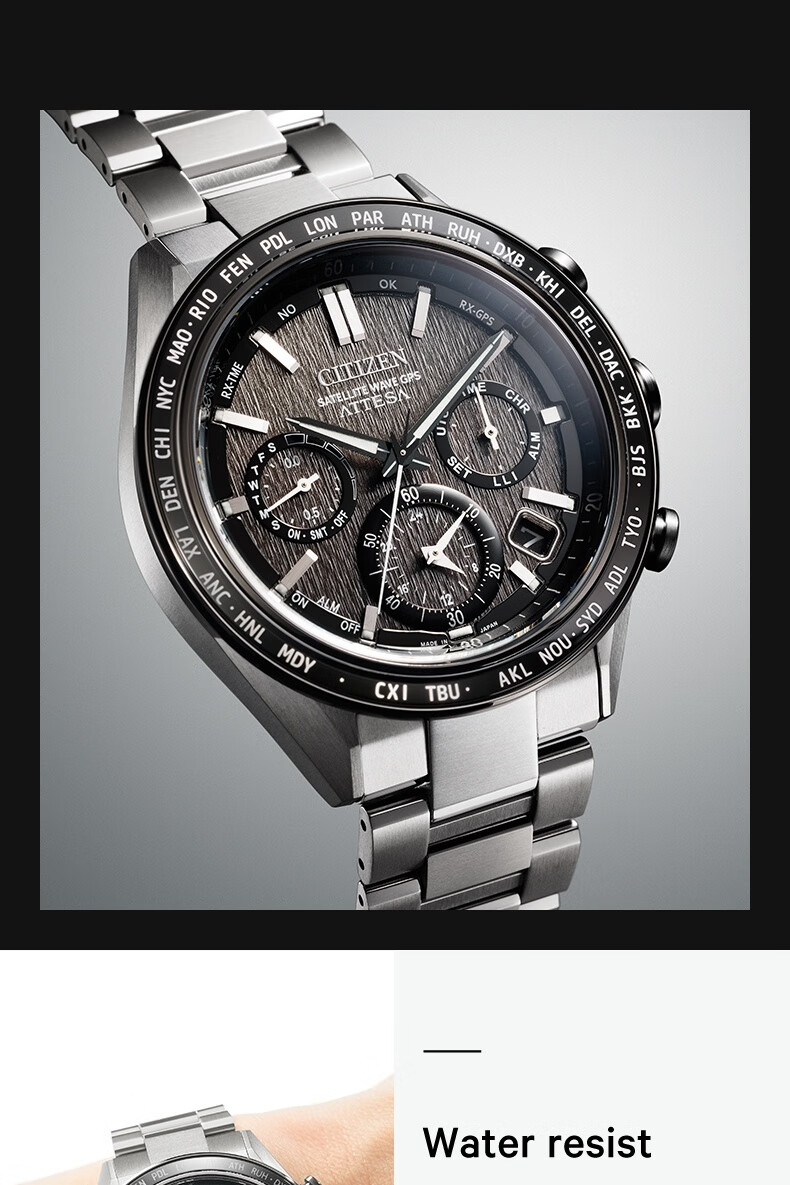 CITIZEN Men's Japanese-Korean Solar Satellite Sync Watch Super Titanium Business Gift for Father's Day CC4058-67X 15