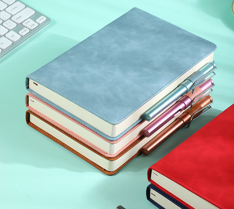 TENGXIONG A5 Notebook, Thickened Business Office Stationery, Meeting Record Clip-On Leather Cover Notebook, B5 Simple Diary, Gift Box, Corporate Business Souvenir, Customizable Logo 18