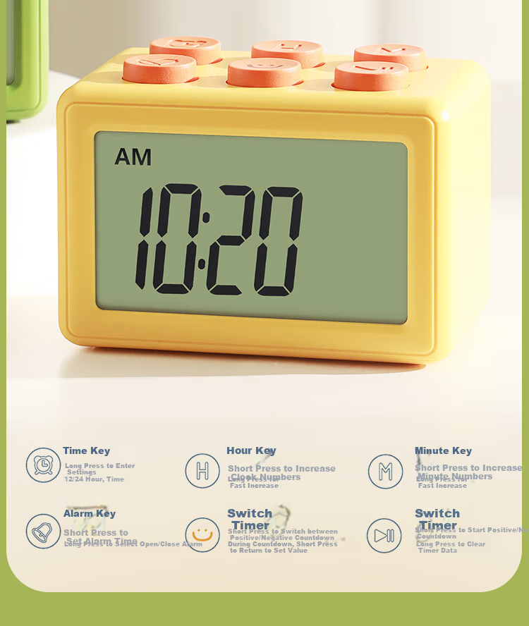 Compas Electronic Timer for Students' Exam Time Management, Kitchen Timing Electronic Alarm Clock 6003 Orange Back-To Seaso 8