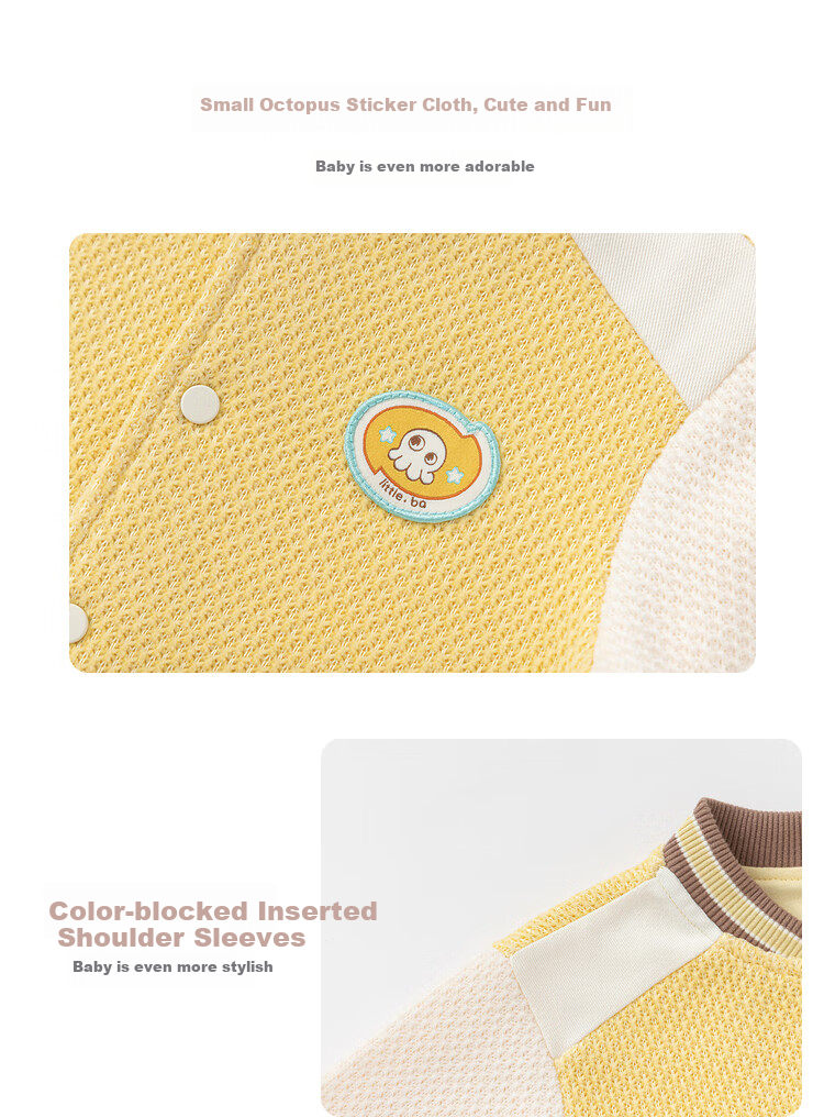 BALABALA Children's Outerwear Jacket, Baby Top, Boys' Infant Baseball Jacket, Contrasting Color Design, Stylish, Trendy, Handsome, Cute 3