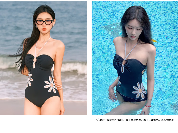 Atlanticbeach 2025 New Popular Beach Vacation Swimsuit for Women, Halter Neck, Sexy, Hollow-Out, Elegant One-Piece Swimwear 3