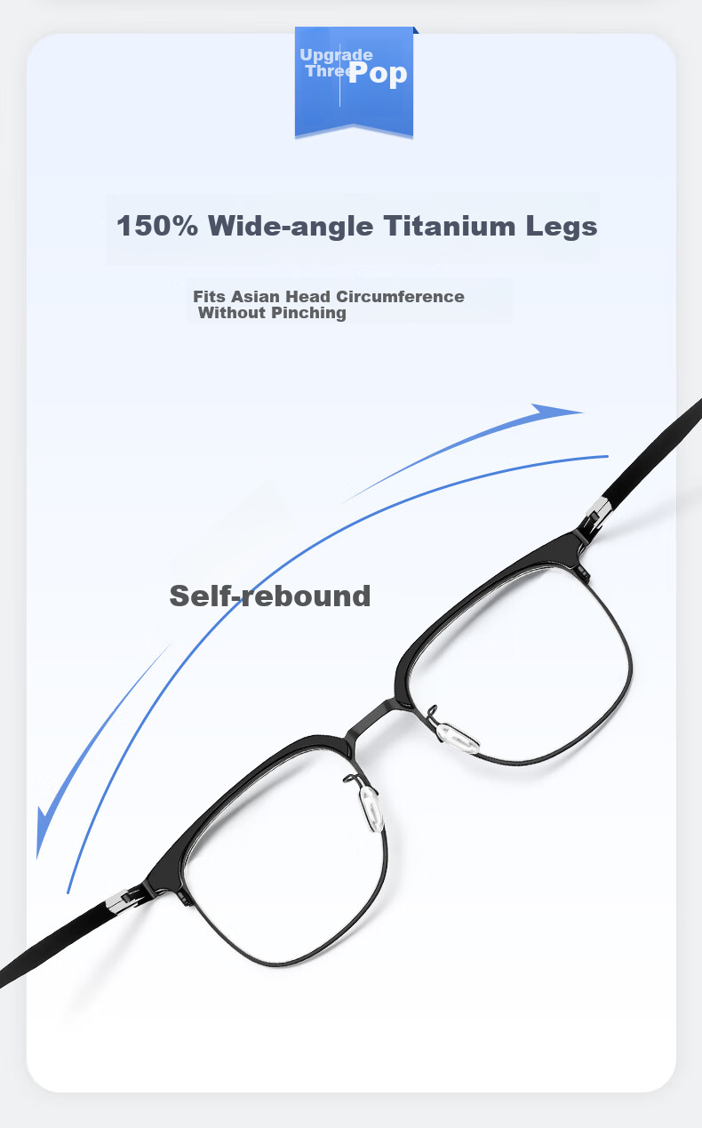 ZEISS Thin Steel Series | Ultra-Light Browline Business Semi-Rimless Myopia Glasses for Men, Professional Anti-Blue Light And Radiation Protection, Compatible with ZEISS Lenses 5