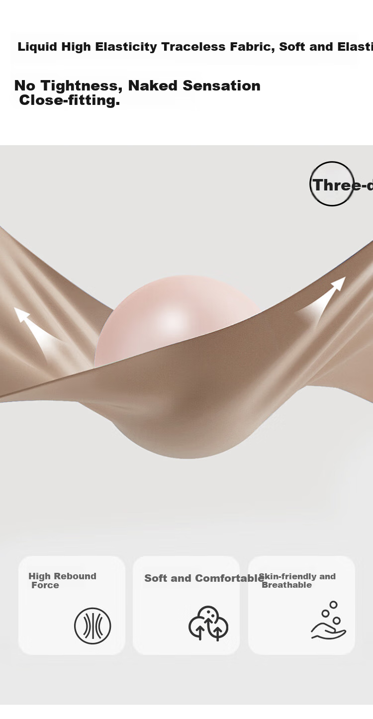 GRACEWELL 26 New Smooth Seamless Jelly Strap Lift Latex Bra for Women, Push-Up, Anti-Sagging, Side Support Brassiere 13