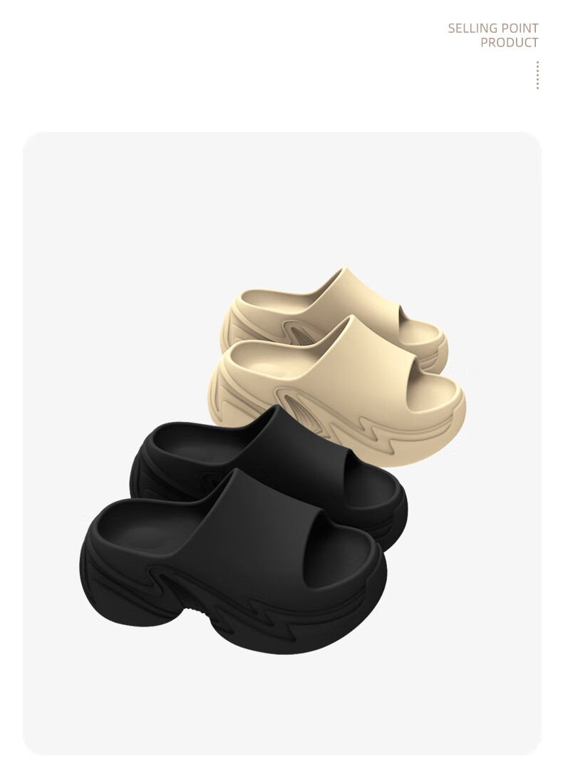Qisefang Thick-Soled Slippers for Women, Outdoor Wear, Height-Increasing Heel, Summer Beach Platform, Non-Slip Home Sandals, White, Size 38-39 8