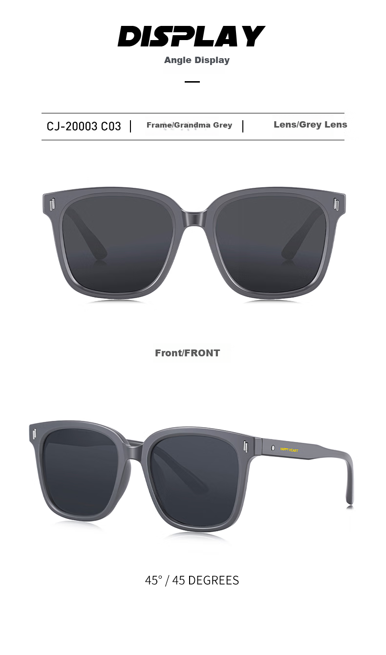 Chaersitaoxin Sunglasses for Men And Women, UV Protection Glasses, Large Frame Sun Protection UV Blocking CJ20003, Versatile Black C13 4