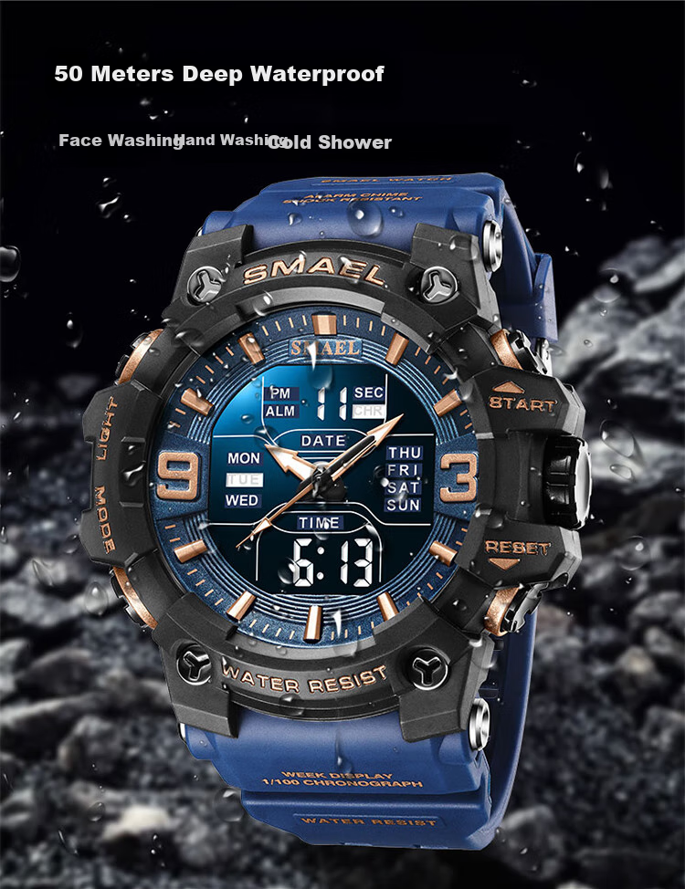 LOUIE JUELEN Men's Multifunctional Sports Watch with Alarm, Luminous Display And Water Resistance for Middle School, High School Students And Teenagers 3