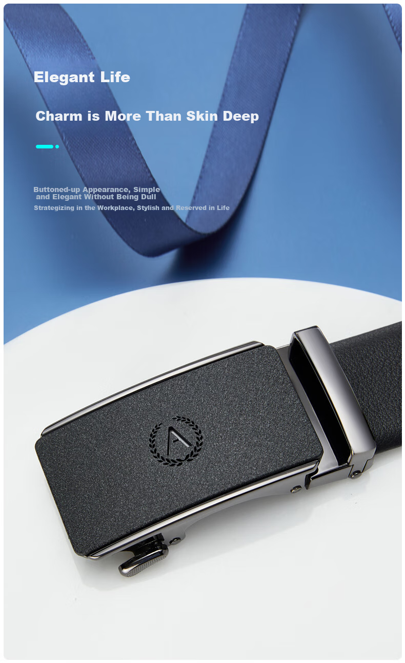 Aokang Men's Automatic Buckle Belt, Business Gift Box, Top-Grain Leather Trouser Belt, Birthday Gift for Husband 3
