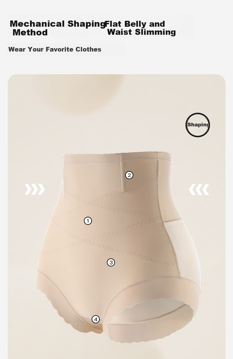 Moonbadi Women's Slimming Shapewear Shorts, Invisible Tummy Control High-Waist Lightweight Breathable Butt-Lifting Triangle Panties 3