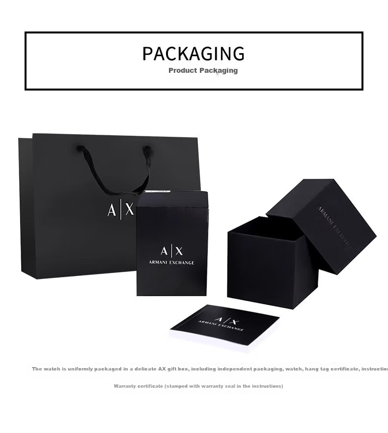 ARMANI EXCHANGE Men's Black Knight Steel Strap Quartz Watch, European And American Style Wristwatch, Gift for Men AX2701 Father's Day 4