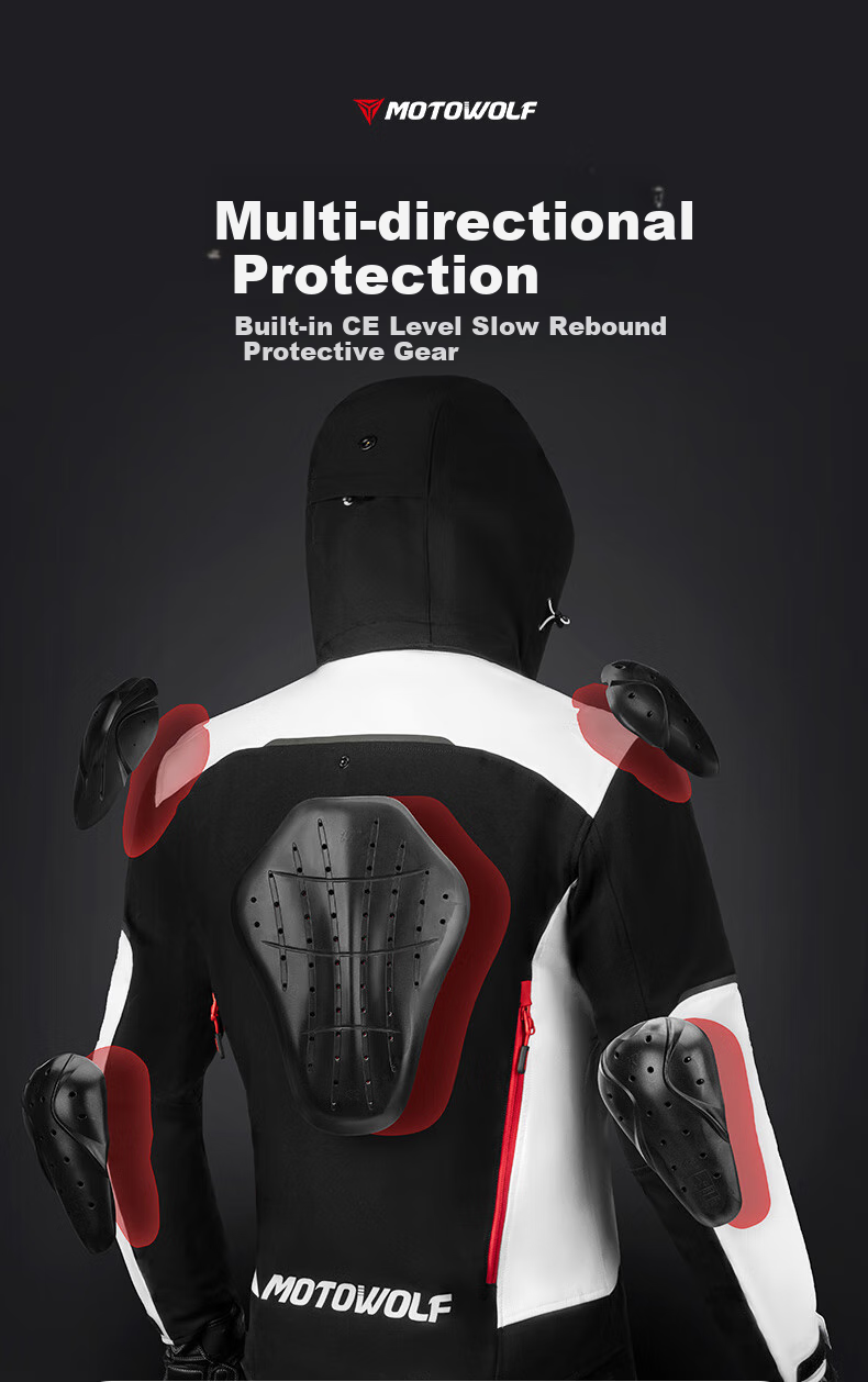 MOTOWOLF Motorcycle All-Season Riding Jacket, Windbreaker for Men And Women, Casual Windproof And Crash-Resistant Motorcycle Gear 6