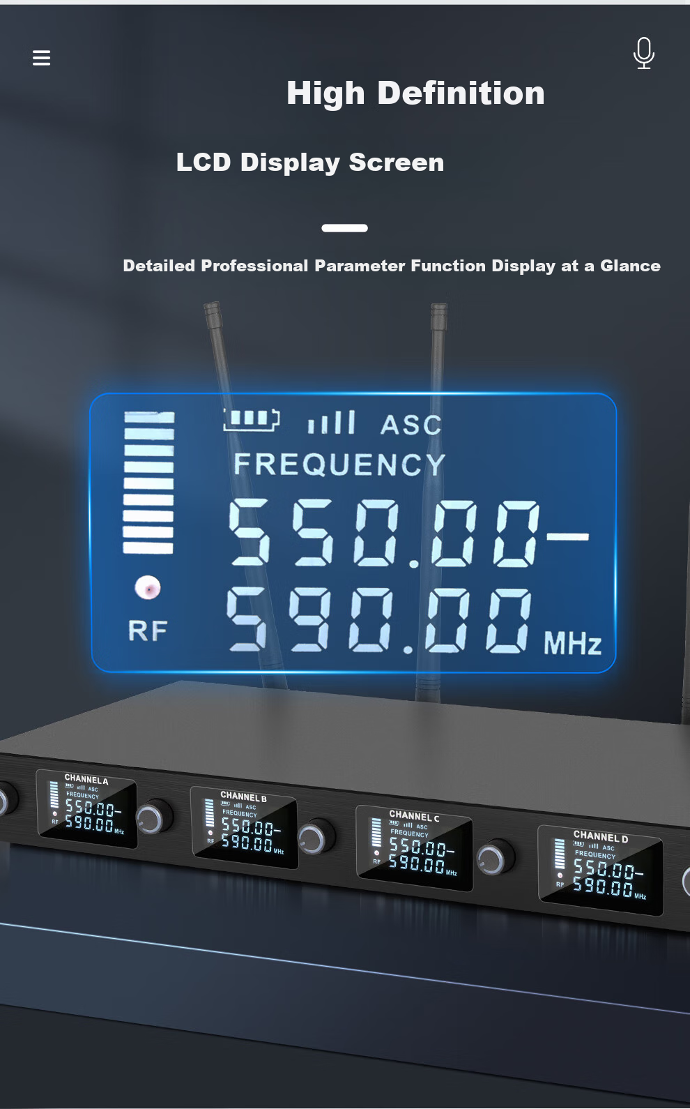 Depusheng DF206 Professional Wireless Microphone System with One Transmitter And Four Receivers for Hosting, Live Streaming, Singing, Stage Speaking, Training, Teaching, Engineering Applications, Stable Microphone with Waist Pack And Anti-Howling Desig 4