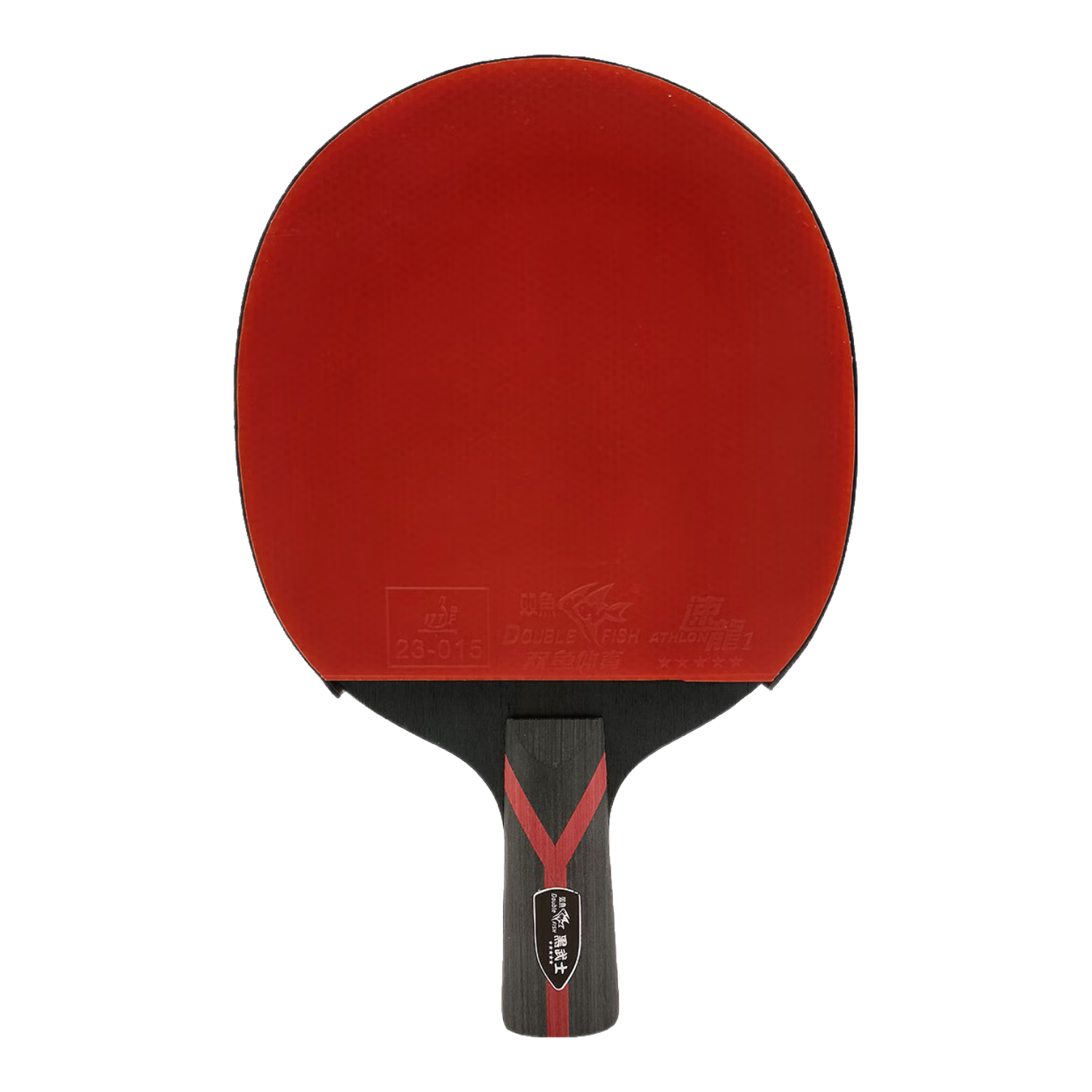 DOUBLE FISH Table Tennis Paddle Black Warrior 5-Star Professional Competition Racket, Shakehand Grip, Beginner 5-Star Shakehand Paddle