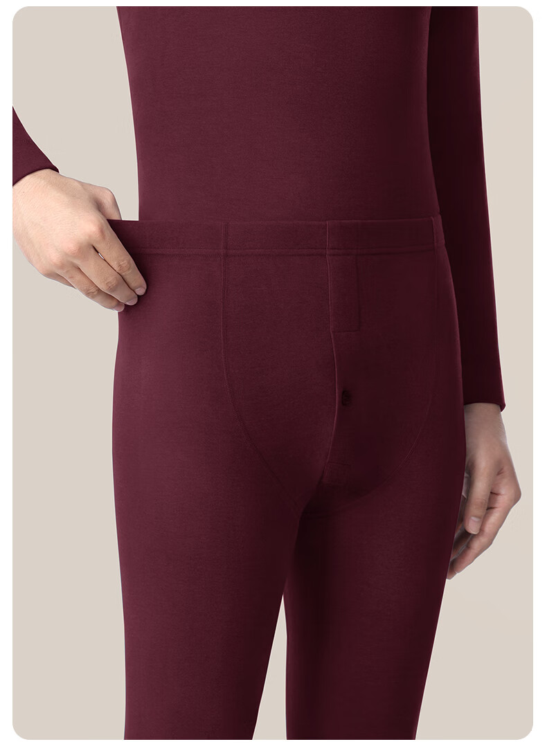 CASENLAND Men's Middle-aged and Elderly Thermal Underwear Set, Fleece Lined, Thickened, Antibacterial, 100% Cotton Long Johns and Top, Autumn Winter Cotton Sweater 6