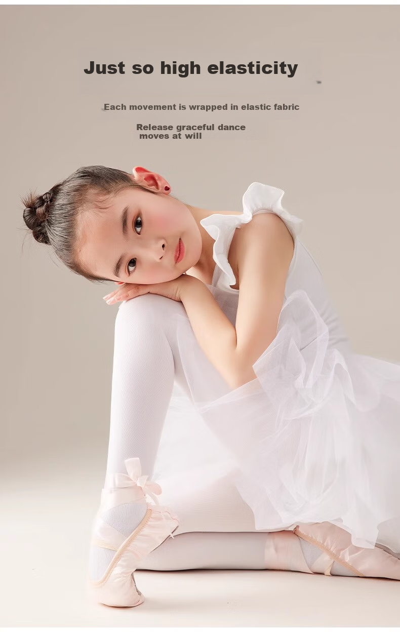 Bingxuemumian Children's Dance Tights, Thin Spring And Summer Style, Non-Slip Pantyhose, White Stockings, Anti-Snagging, for Girls' Dancing Socks 3