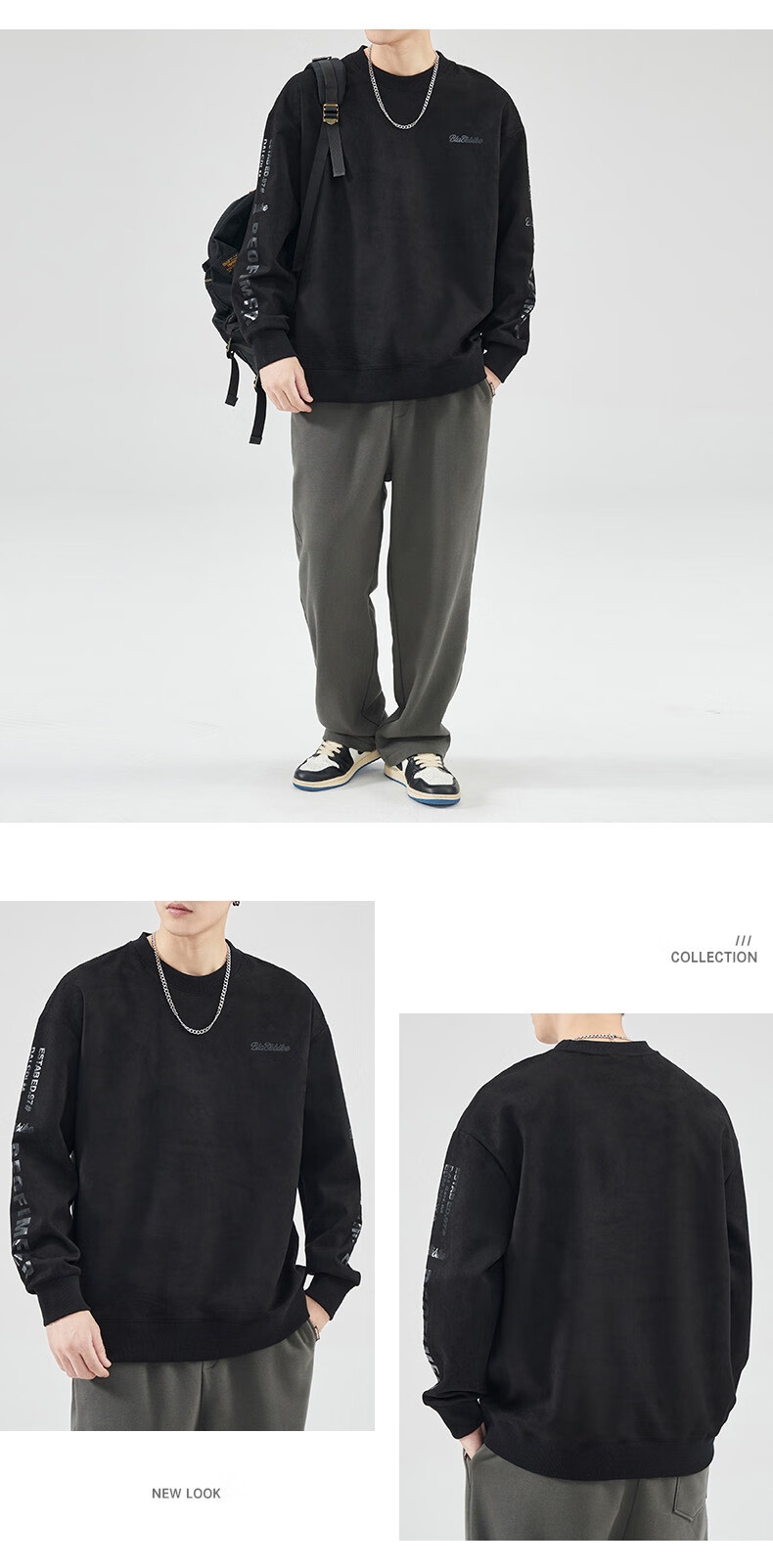 JEEP SPIRIT Men's Sweatshirt Jacket, Long-Sleeve T-Shirt, Men's Clothing for Autumn And Winter, Casual Base Layer, High-End American-Style Top 8