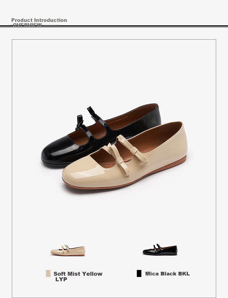 Le Saunda [Yun Duo Mali Zhen] Round Toe Patent Leather Mary Jane Flats for Women 09702, Soft Misty Yellow, LYP, Size 35 2