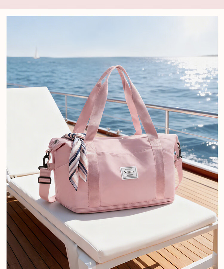 Landcase Women's Large Capacity Lightweight Travel Tote Bag Expandable Storage Gym Bag 2104 Pink 14