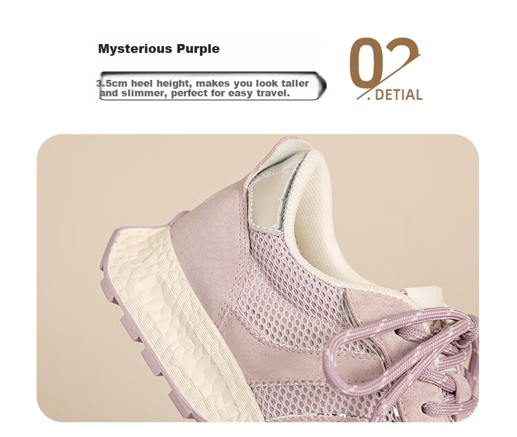 ZHR Dexun Women's Shoes, 2026 New Soft-Soled Fashionable Women's Shoes, Stylish Thick-Soled Sneakers for Women, KS110, Lavender Purple, Size 39 10