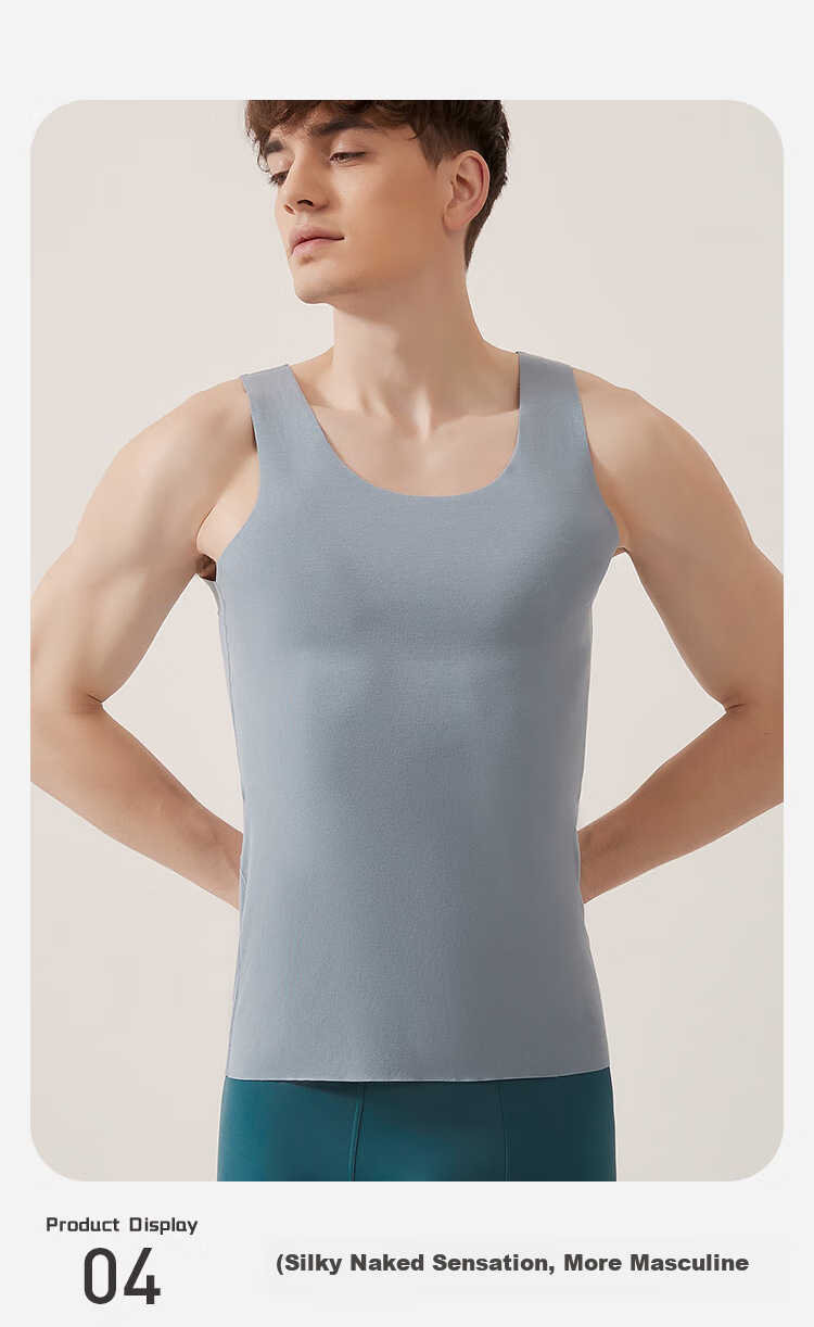 MiiOW 80S Modal Men's Tank Top, Spring And Autumn Ice Silk Seamless Sports Undershirt, Sleeveless Inner Layer, Pure White, 2XL 6
