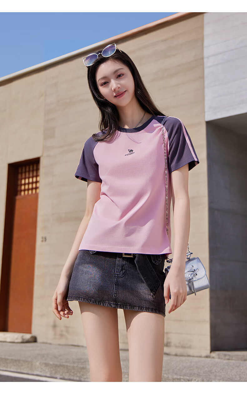 CAMEL [Dilireba's Same Style] Short-Sleeve T-Shirt, Soft Cotton T-Shirt, Unisex Summer New Sports Loose Casual Top 12