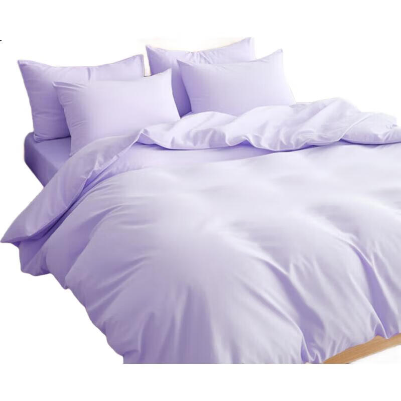 JAJALIN Disposable Four-Piece Bedding Set: Bed Sheet, Duvet Cover, Pillowcases, Hotel Bedding, Travel Essentials for Business Trips, Pure Purple