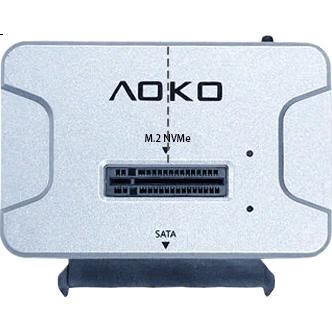 Внешний корпус AOKO AE28SL для M.2 NVMe/SATA SSD и 2.5/3.5" HDD/SSD, USB 3.2 Gen2, Type-C, серебристый
