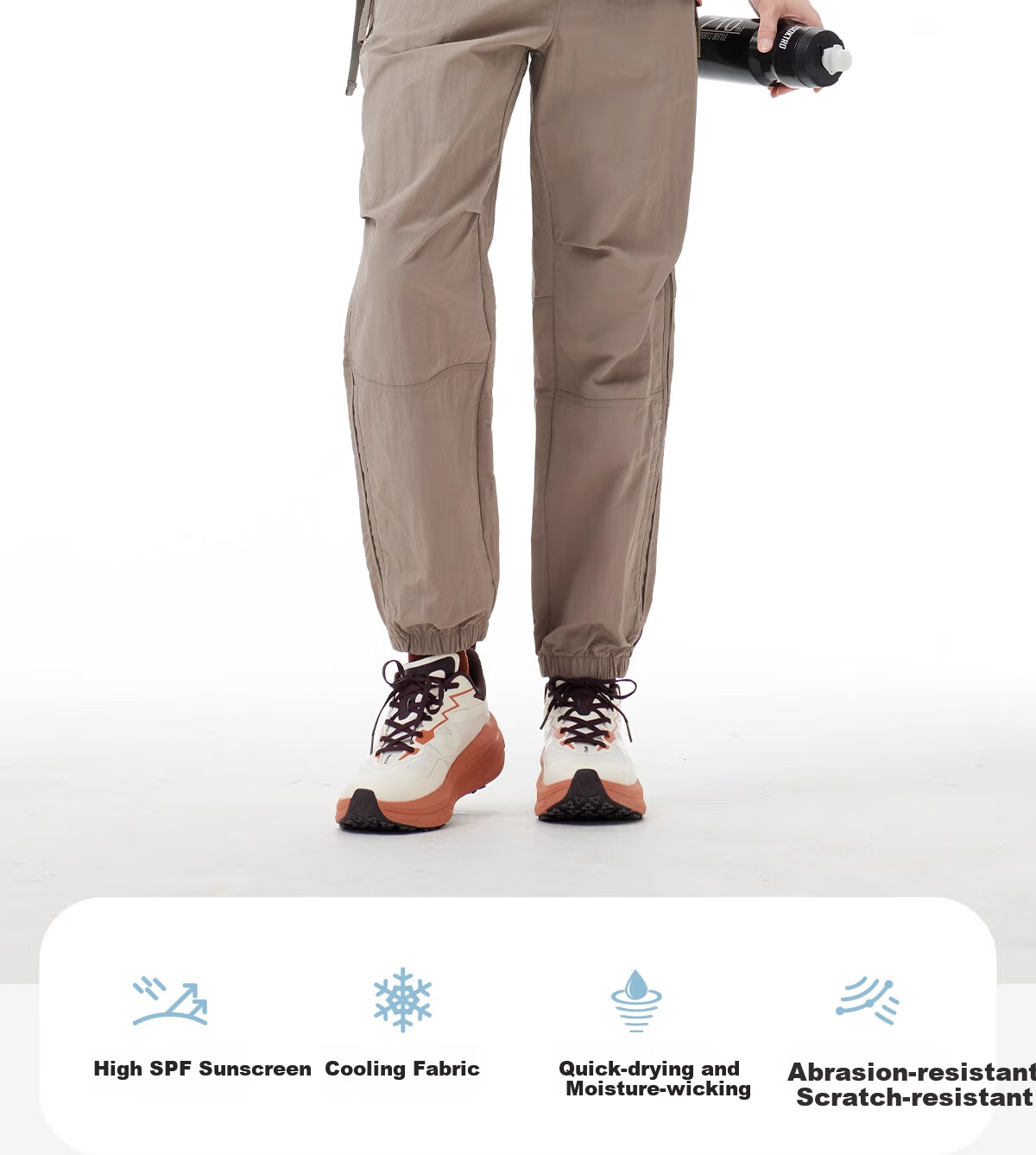 CAMEL [Wang Junkai's Choice], Quick-Dry Pants for Men, Outdoor Spring/summer 2025, Long Trousers, Cool Breathable Sun Protection, Tapered Sports Pants, Size S 3