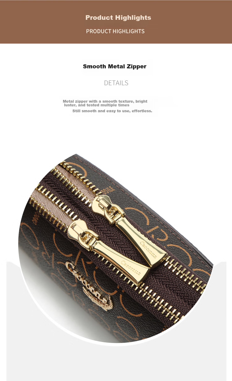 CROCODILE Goddess Festival Double Zipper Wrist Bag, Classic Floral Pattern Casual Women's Handbag Gift for Wife, V1686 Pink 6