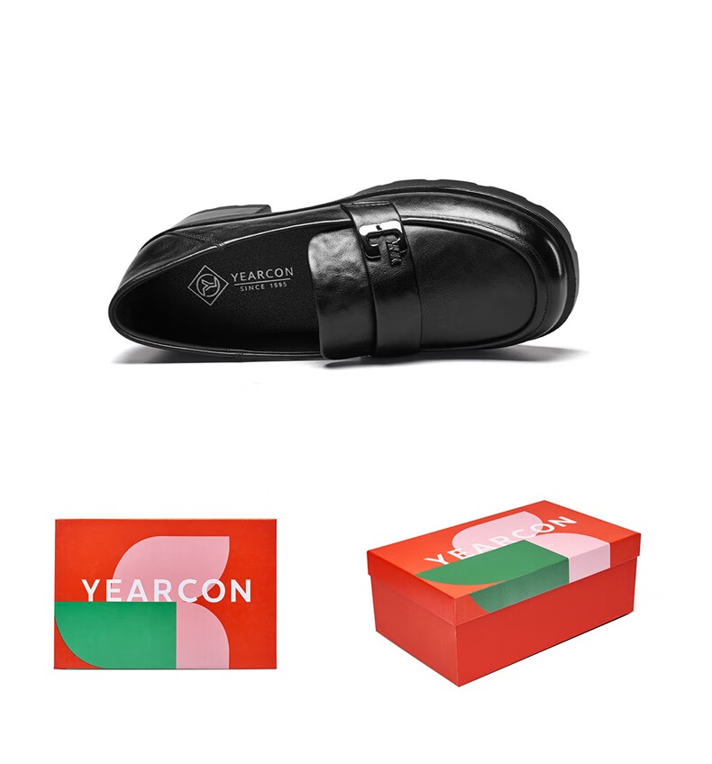 Eierkang Women's Mid-Heel Chunky Slip-On Loafers Comfortable Commuting Work Flats 13420W Black Size 37 9