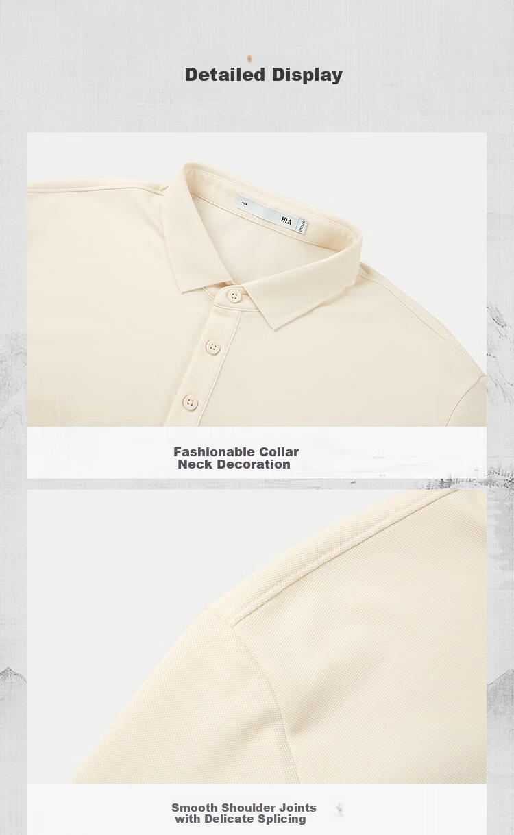 HLA Short-Sleeve Polo Shirt for Men, Summer Mountain Series Cool-Feeling Short-Sleeve Shirt for Me 9