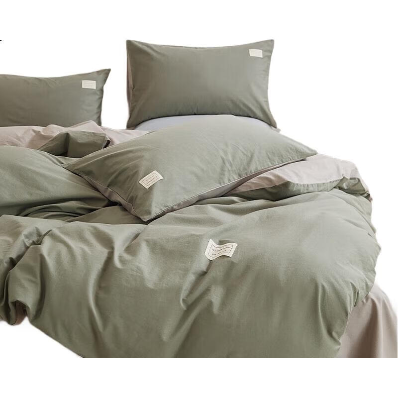 Комплект постельного белья HLA Pure Cotton, 220*240 см, темно-зеленый, для кровати 1.8/2 м