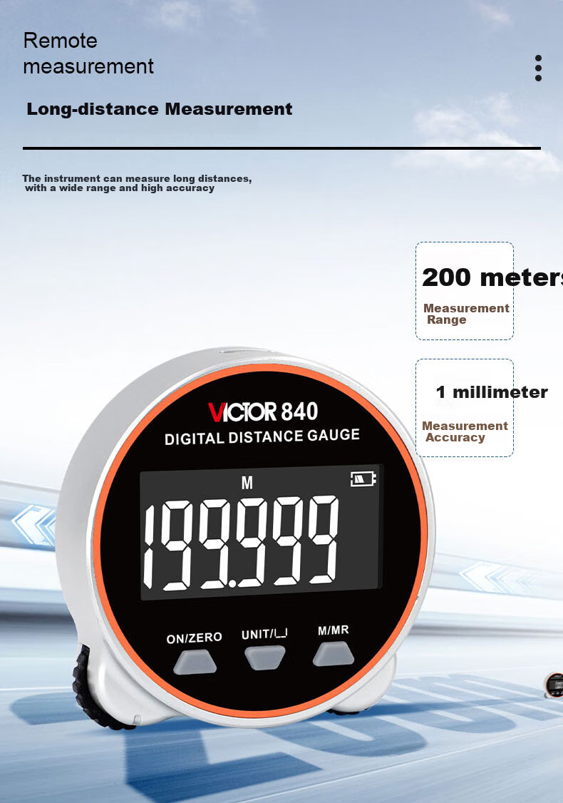 VICTOR Portable Digital Roller Ruler Measuring Device, Electronic Ruler, High-Precision Curved Ruler, Cylindrical Measuring Instrument, for Home Use VC840 3