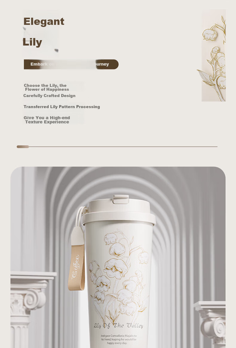 Mixiaoshu Insulated Mug for Women, Stylish Coffee Cup with Ceramic Inner Liner, Mid-Autumn Festival Birthday Gift for Girlfriend Or Wife, Water Bottle 4