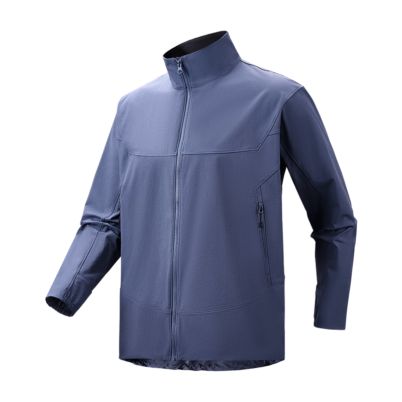 JD Jingzao Summer Windproof Beast 500 Cordura Softshell Abrasion-Resistant Outdoor Three-Proof Men's Stand Collar Jacket Mist Blue L